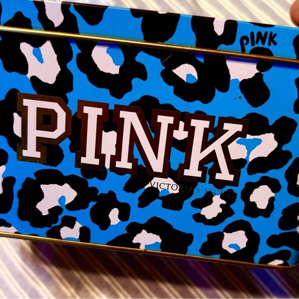 PINK Victoria's Secret Blue and Black Leopard Print Box